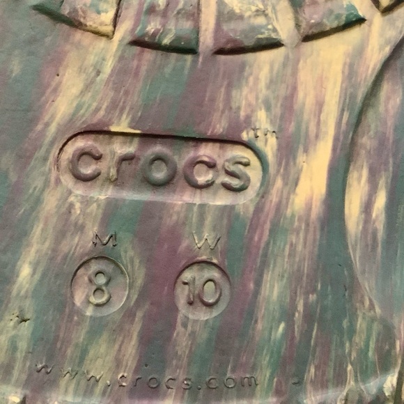 Crocs Classic Marbled Sandal Unisex M8 W10 White/Oxygen 207701-1FK - Picture 4 of 6